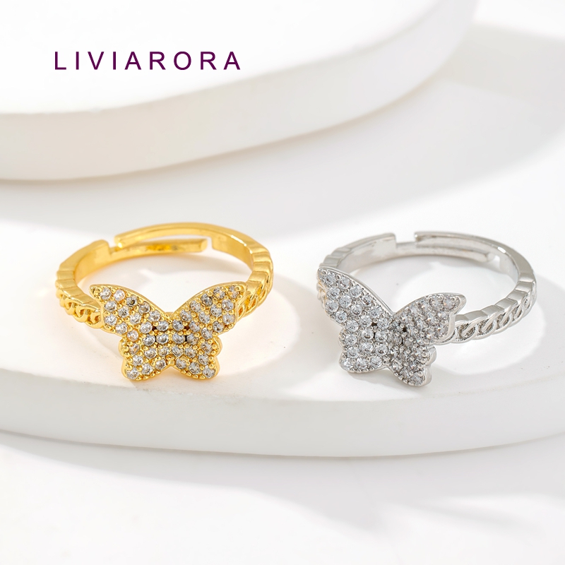Ring Set Adjustable - Bagues de doigt papillon en laiton
