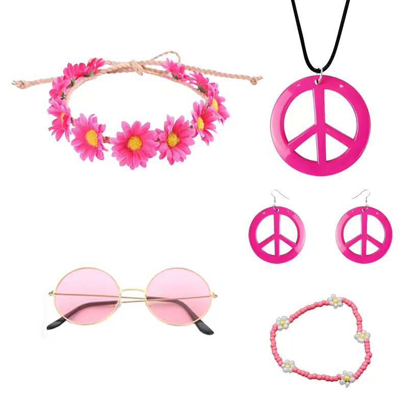 Women'S Accessories In The 60S - PESENAR Ensemble d'accessoires de costume hippie,