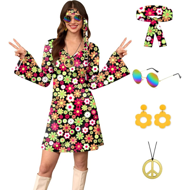 Women'S Accessories In The 60S - Costume de fête d'Halloween pour femmes,