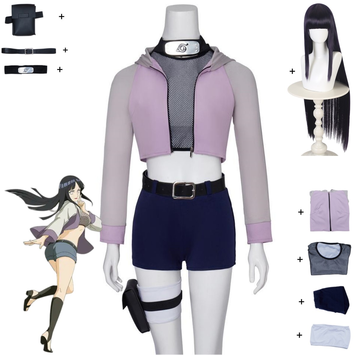 Women Accessories Pack - Anime Hyuga Hinata Cosplay Costume Hyuuga