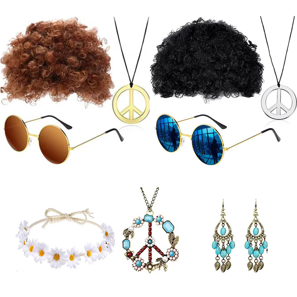 Women'S Accessories In The 60S - Ensemble d'accessoires hippie des années 60,