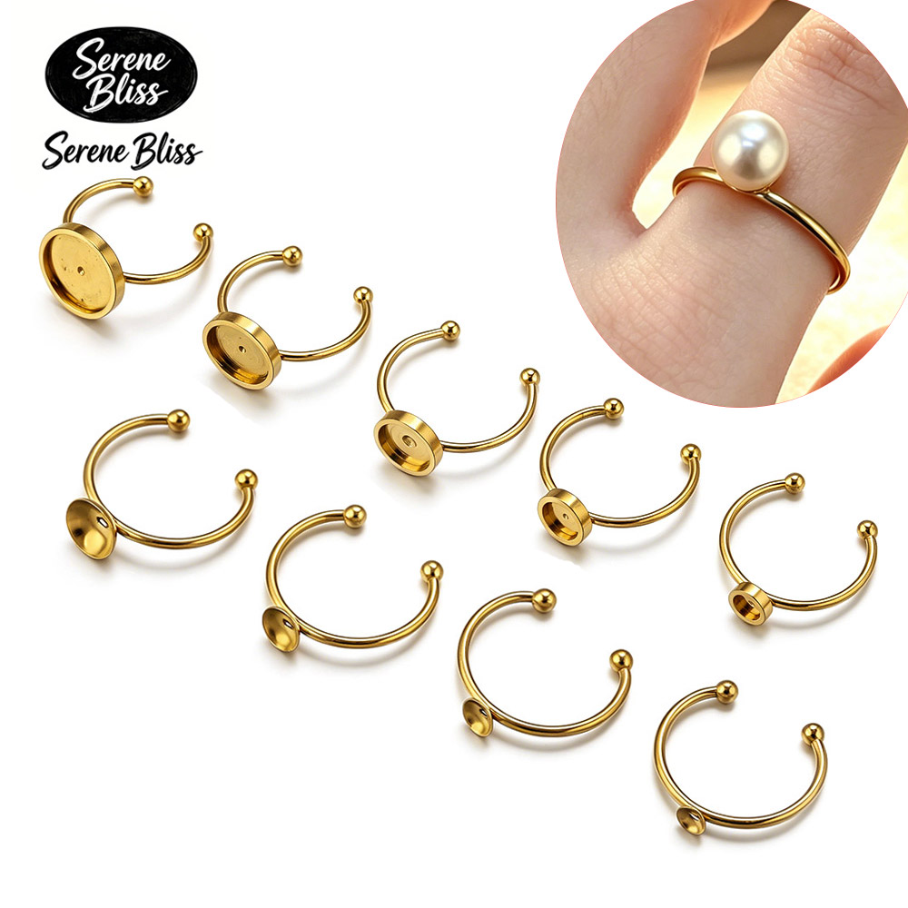 Ring Set Adjustable - 10 pièces de supports de cabochon