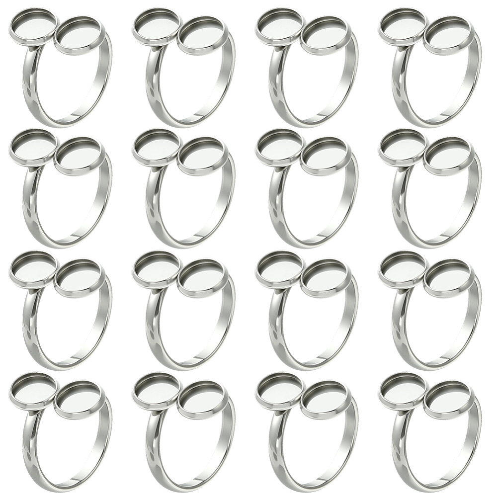 Ring Set Adjustable - 16 Pièces Bases de Bagues Vides
