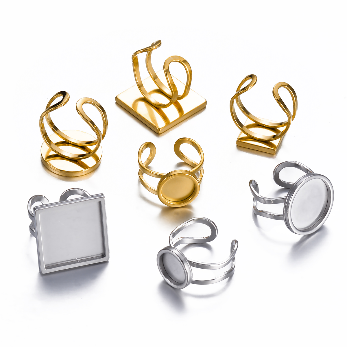 Ring Set Adjustable - 4 Pièces Bagues Ajustables en Acier