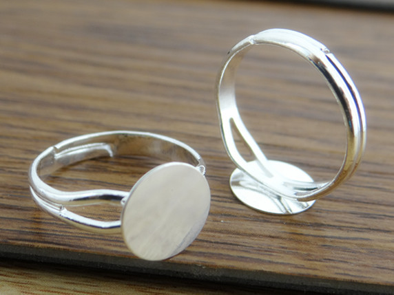 Ring Set Adjustable - 6/8/10/12mm 10 pièces argent plaqué Bronze