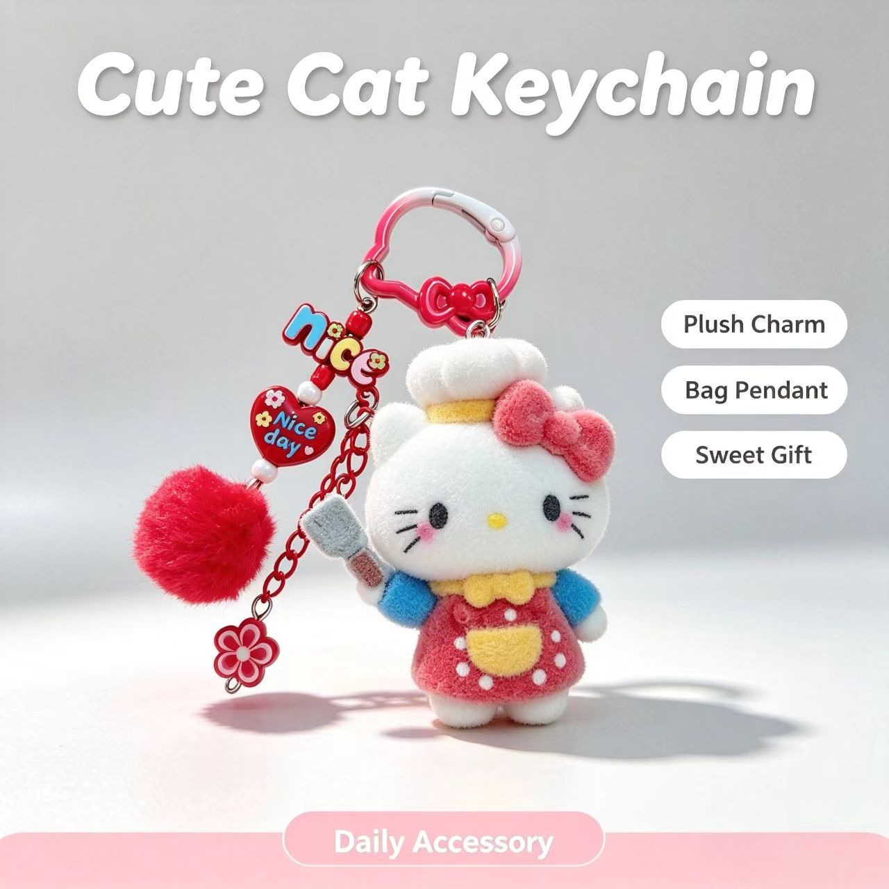 Porte-clés chat floqué tendanc - Women Accessories Pack avis et prix